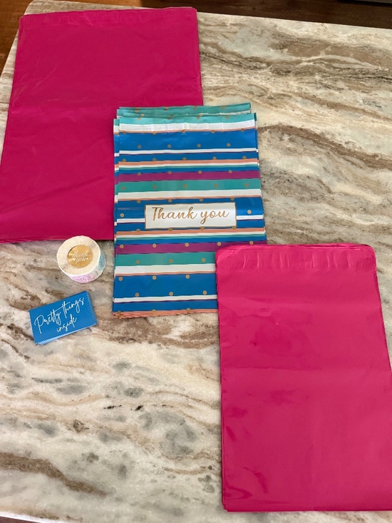 Other - POLY Mailers Bundle - 30(10 x 13), 20(14.5x19), 500 Thank You Stickers, 20 Cards